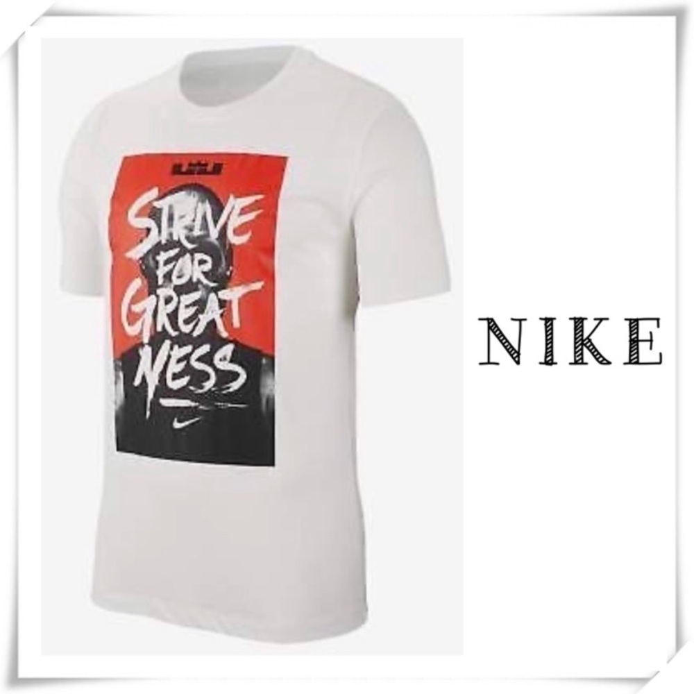 Nike Strive for Great Ness Short Sleeve T-Shirt White with Red Size M BQ3624-133